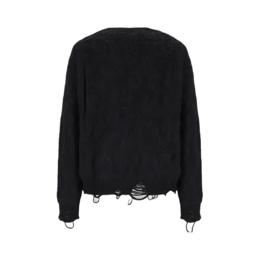 Leopard Jacquard Distressed Cardigan