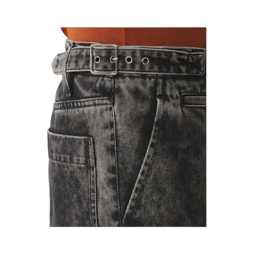 Belted Wide-Leg Jeans