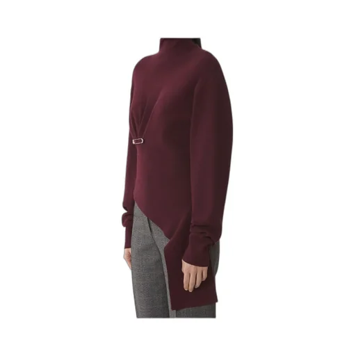High Neck Safety Pin Detailed Jumper