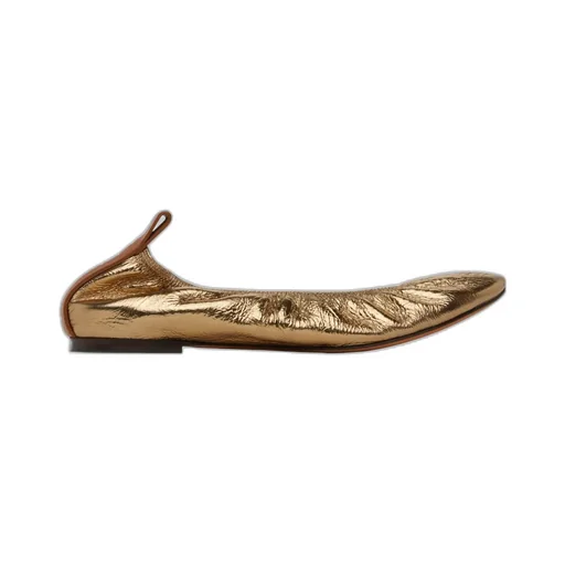 Metallic Leather Ballet Flats