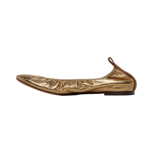 Metallic Leather Ballet Flats