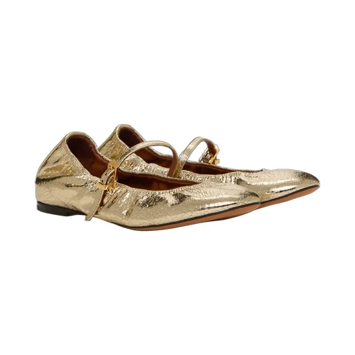 Cracked Mary Jane Ballet Flats