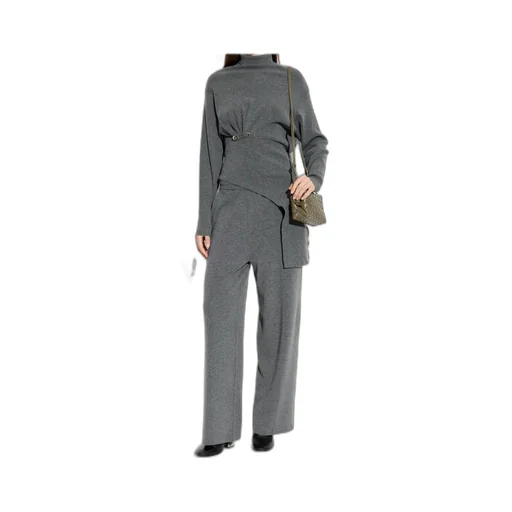 High Neck Safety Pin Detailed Jumper