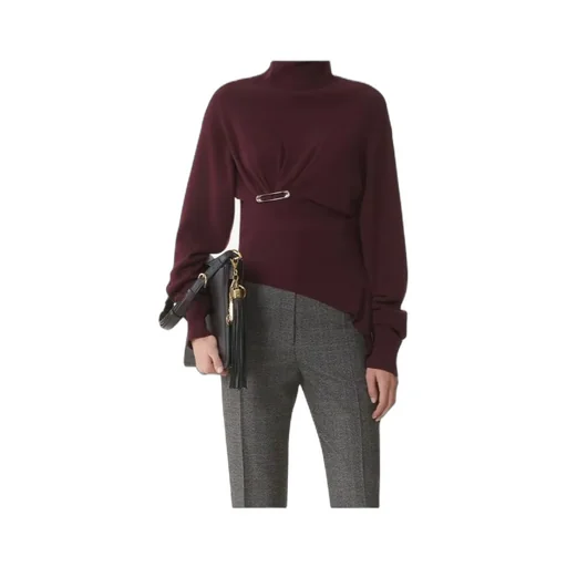 High Neck Safety Pin Detailed Jumper
