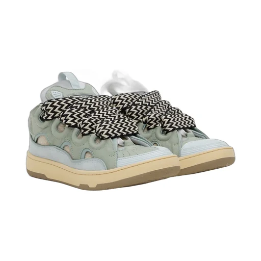 Lanvin Curb Round Toe Lace-Up Sneakers