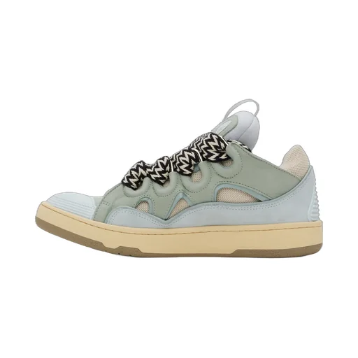 Lanvin Curb Round Toe Lace-Up Sneakers