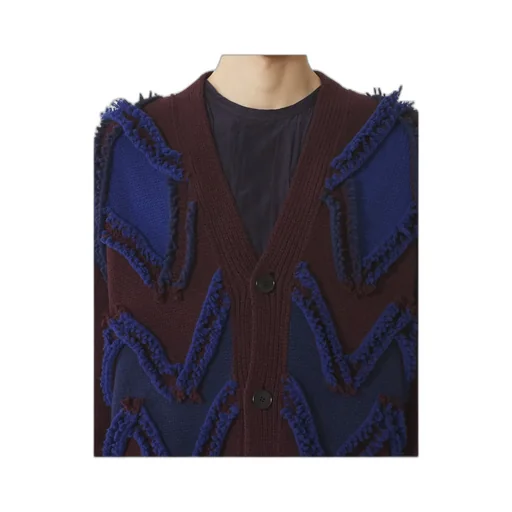 Patterned-Jacquard Cardigan