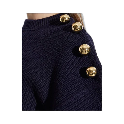 Balloon Sleeved Ribbed Jumper