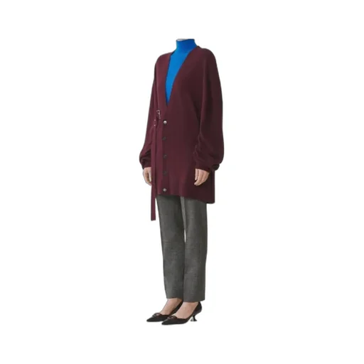 Belted Balloon-Sleeve Cardigan