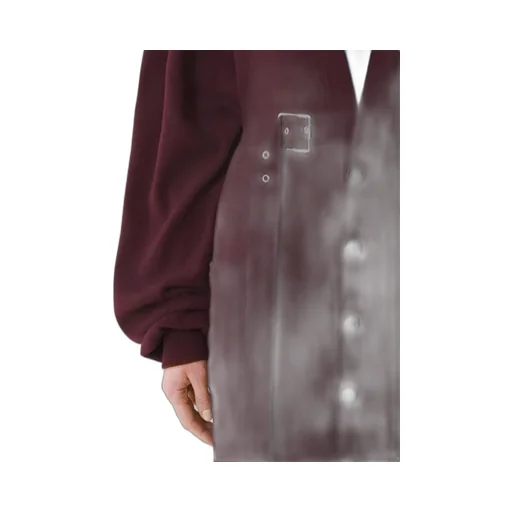 Belted Balloon-Sleeve Cardigan