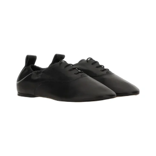 Lace-Up Leather Slippers