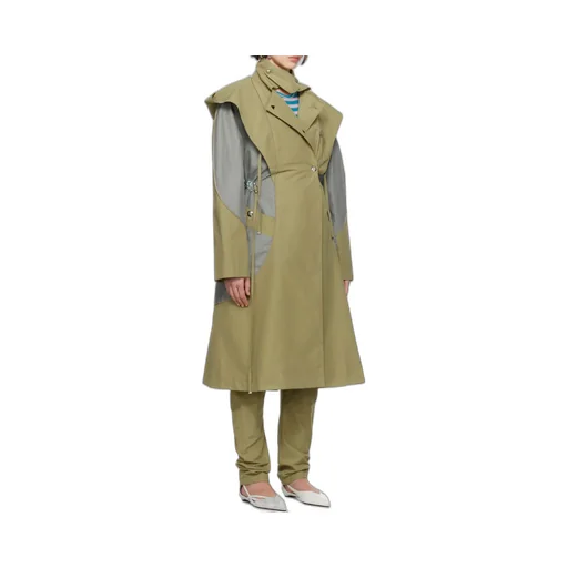 Colour-Block Double-Breasted Coat