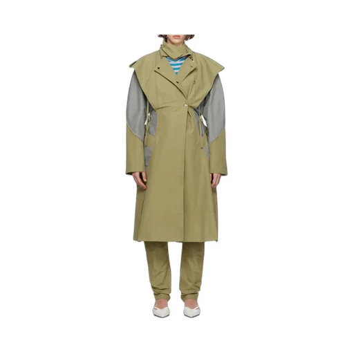 Colour-Block Double-Breasted Coat
