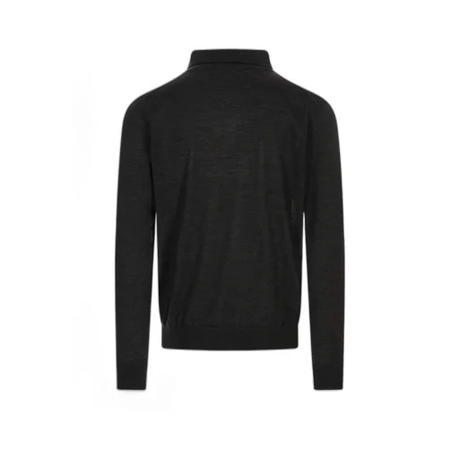 Long Sleeved Half-Zip Knitted Polo Shirt