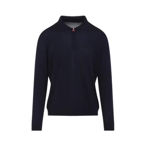 Long Sleeved Zipped Knitted Polo Shirt