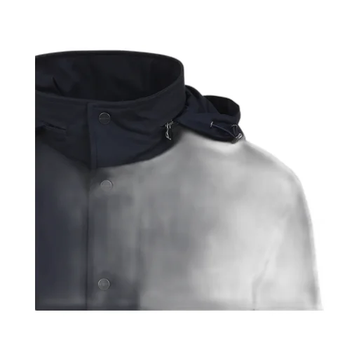 Long Sleeved Hooded Snapped Coat