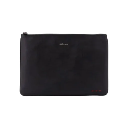 Logo Plaque Zipped Clutch Bag