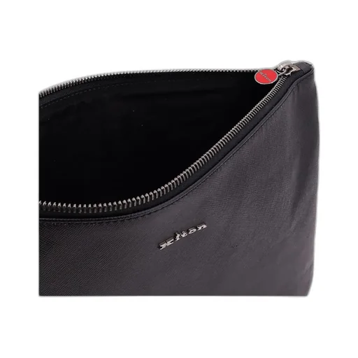 Logo Plaque Zipped Clutch Bag