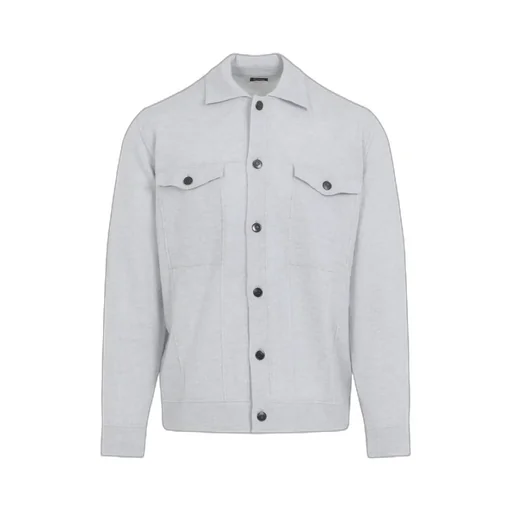 Button-Fastening Flap-Pocket Shirt Jacket