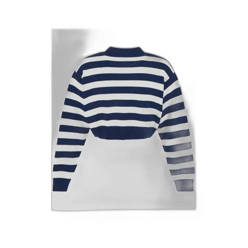 Striped V-Neck Knitted Cardigan