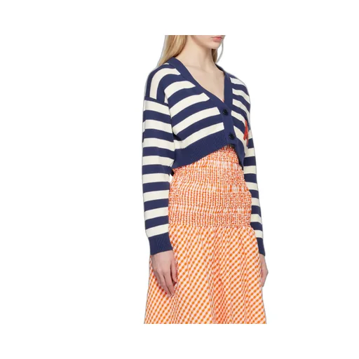 Striped V-Neck Knitted Cardigan