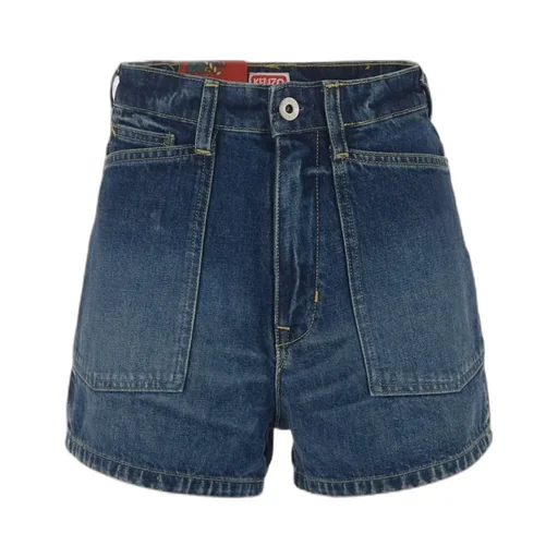Logo Patch Denim Shorts