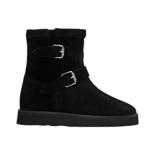 Double Buckled Round Toe Boots