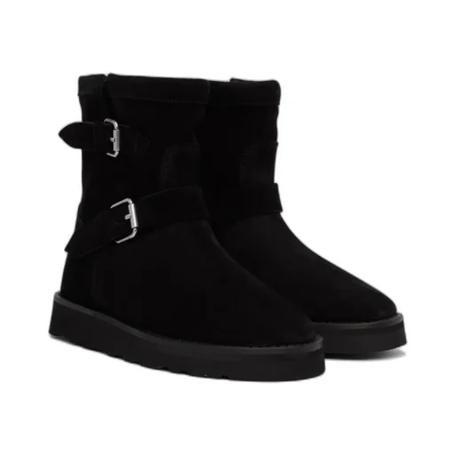 Double Buckled Round Toe Boots