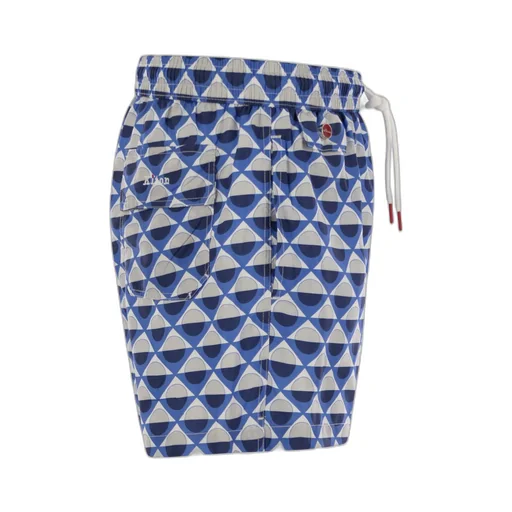 Geometric Patterned Drawstring Swim Shorts