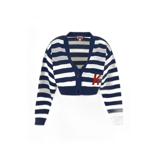 Striped V-Neck Knitted Cardigan