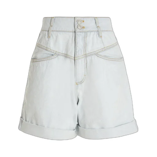 Turned-Up Hem Denim Shorts