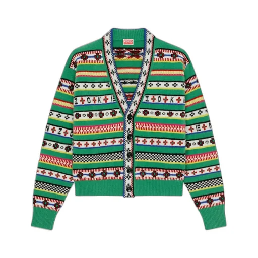 Logo Jacquard Knit Cardigan