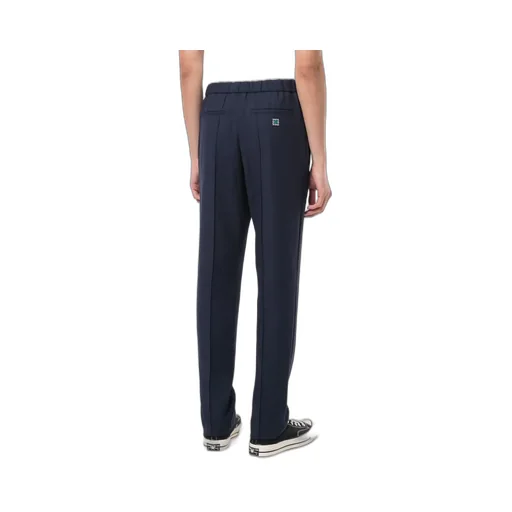 Piped-Trim Drawstring Waist Trousers