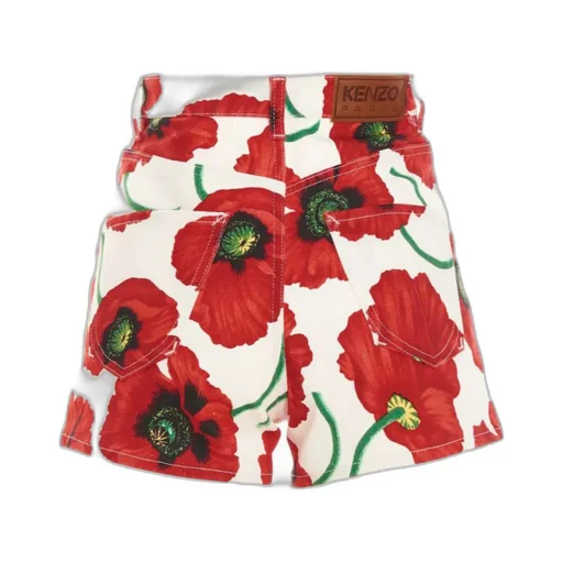 Poppy-Print Mini Shorts
