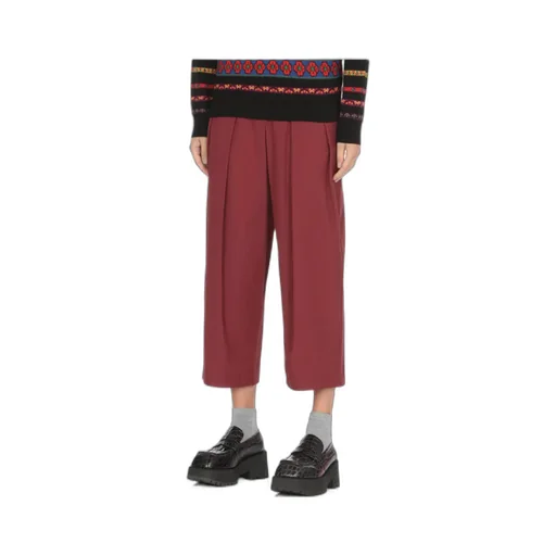 Cropped Pleated Trousers