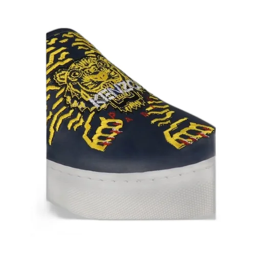 Tiger Head Embroidered Slip-On Sneakers