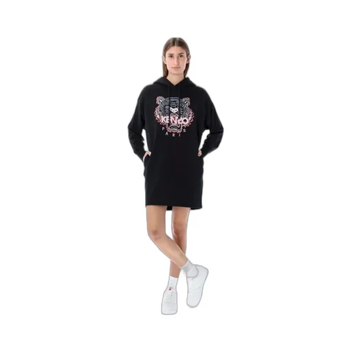 Signature Tiger-Motif Hoodie Dress