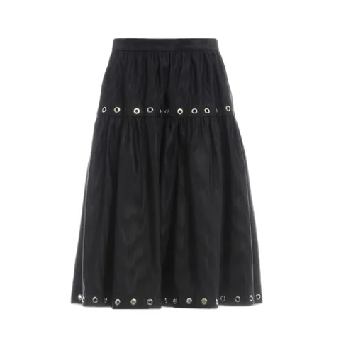 Eyelets Pleated Skirt