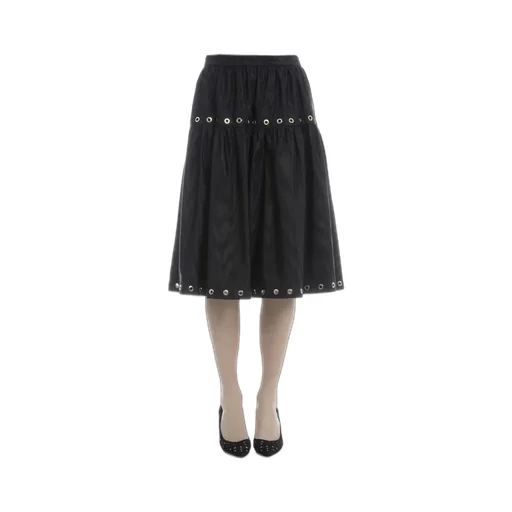 Eyelets Pleated Skirt