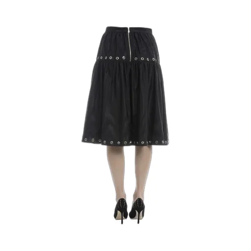 Eyelets Pleated Skirt