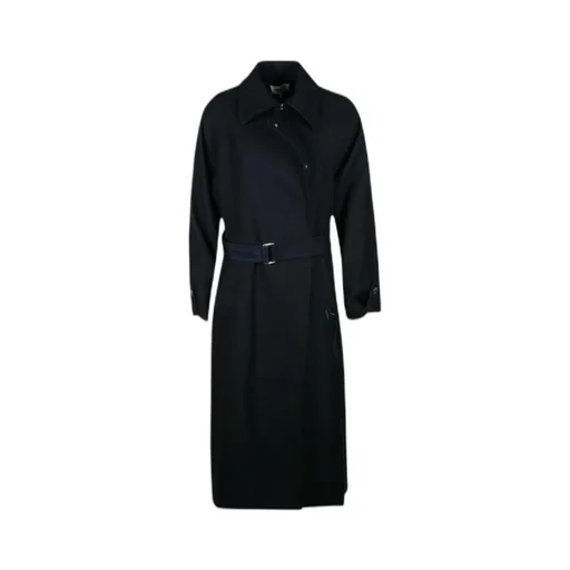 Monogram-Embroidered Belted Coat
