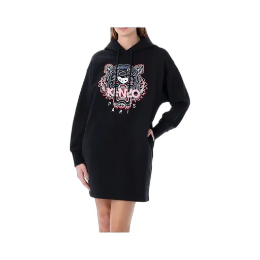 Signature Tiger-Motif Hoodie Dress