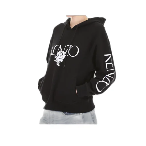 Hooded Sweater With Rose Logo