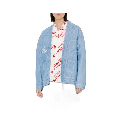 Logo Embroidered Belted Kimono Jacket