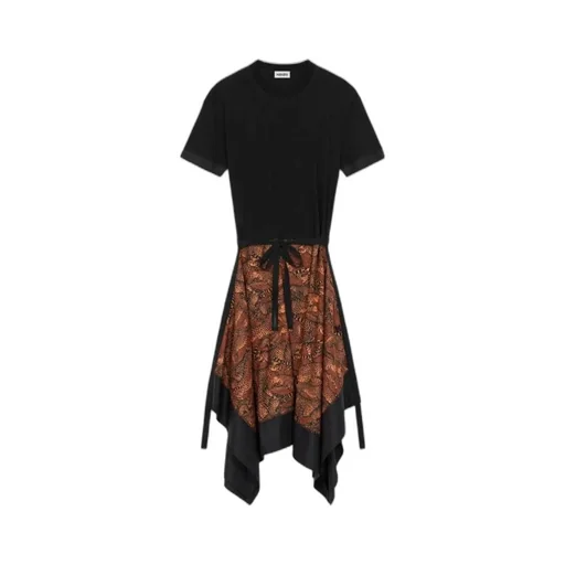 Asymmetric Draped Midi Dress