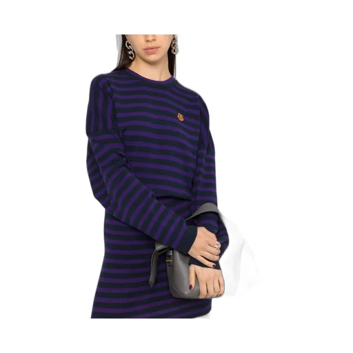 Logo Patch Striped Mini Dress