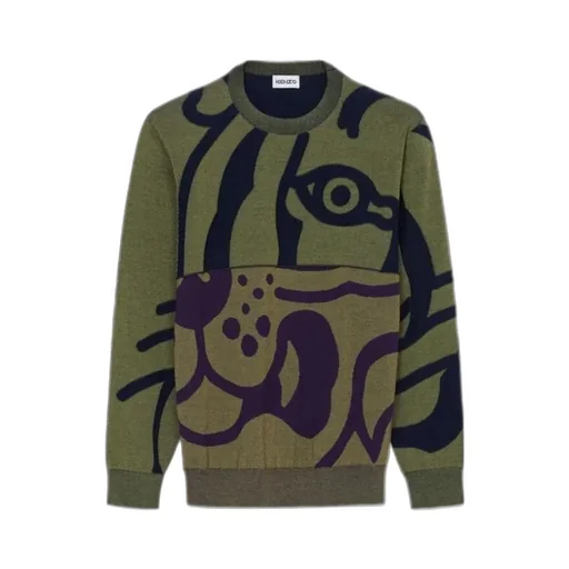 Tiger Intarsia-Knit Jumper