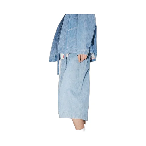 Logo Embroidered Belted Kimono Jacket
