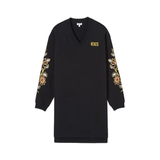 Embroidered Flower Logo Dress