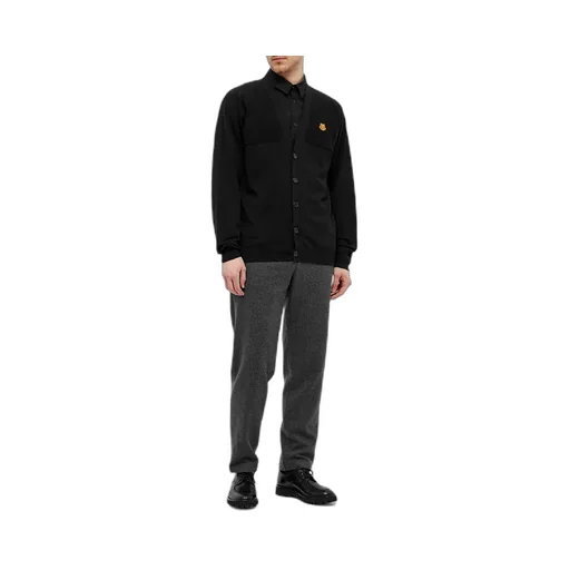Tiger Head Appliqué Cotton Cardigan